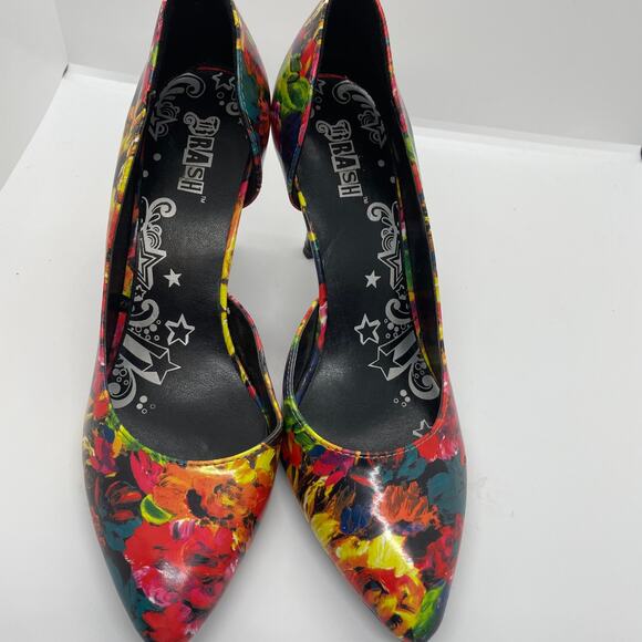 BRASH Dorsay Stiletto Floral Multicolor Heels sz 8 - Picture 6 of 8